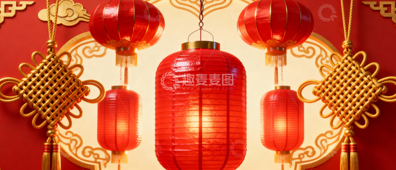 高清大图下载【趣麦麦图】新年元旦春节背景_宽屏128