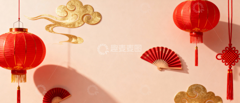 高清大图下载【趣麦麦图】新年元旦春节背景_宽屏132