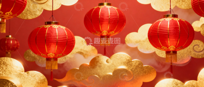 高清大图下载【趣麦麦图】新年元旦春节背景_宽屏104