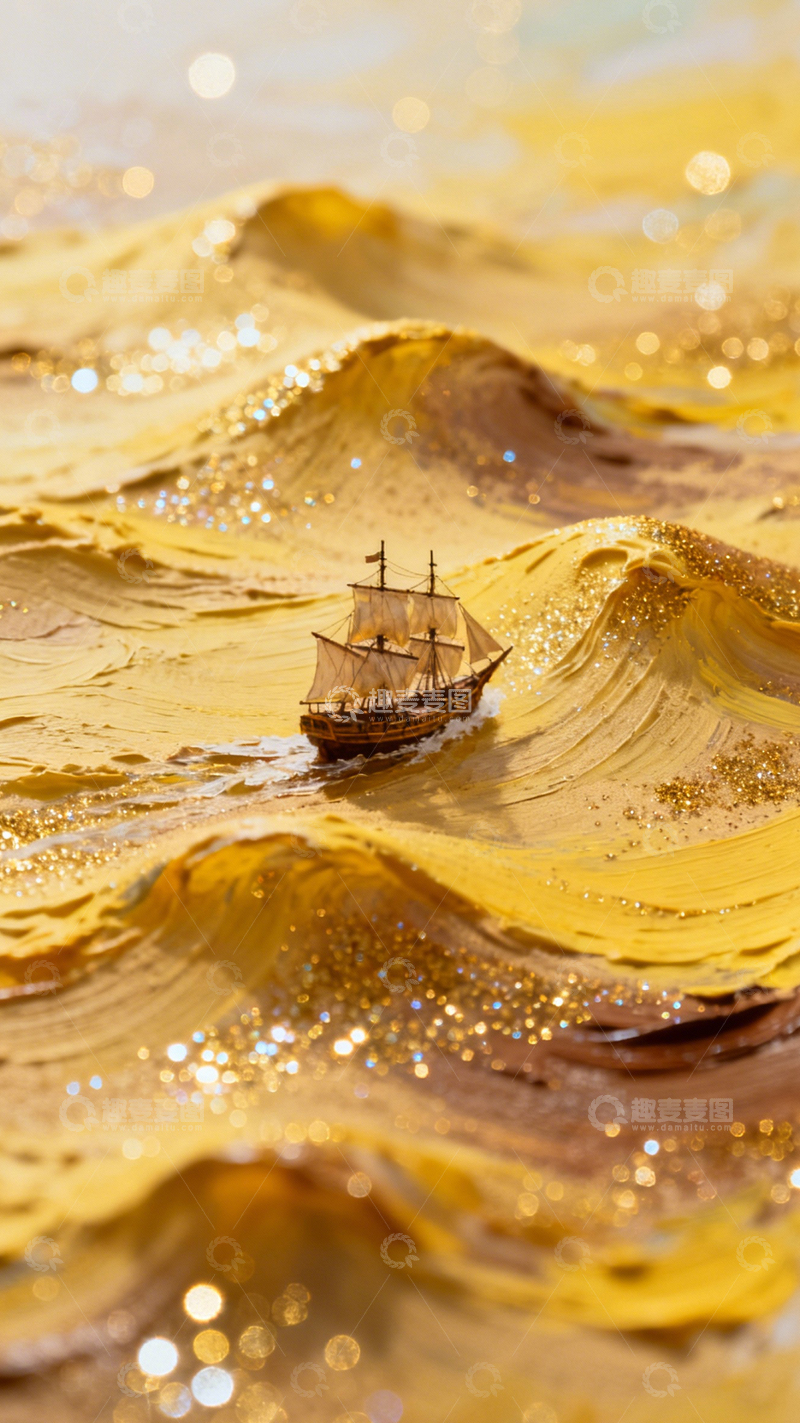 高清大图下载【趣麦麦图】金浪航船奇幻复古2