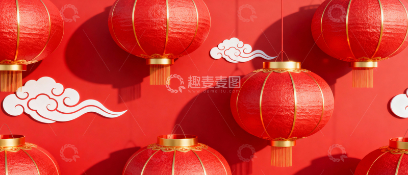 高清大图下载【趣麦麦图】新年元旦春节背景_宽屏083