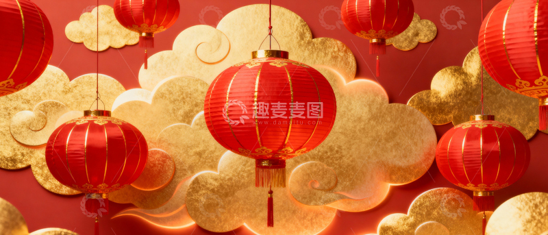 高清大图下载【趣麦麦图】新年元旦春节背景_宽屏102