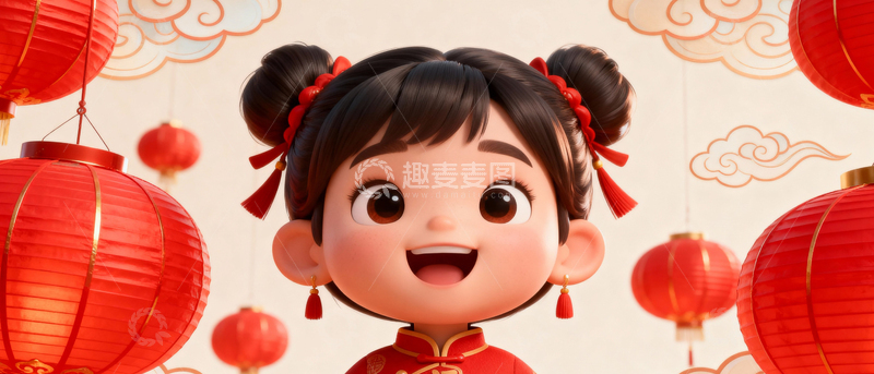 高清大图下载【趣麦麦图】新年元旦春节背景_宽屏085