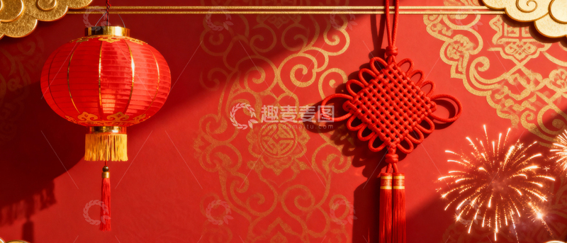 高清大图下载【趣麦麦图】新年元旦春节背景_宽屏129