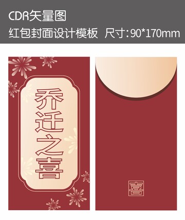 中国风乔迁之喜红包封面设计