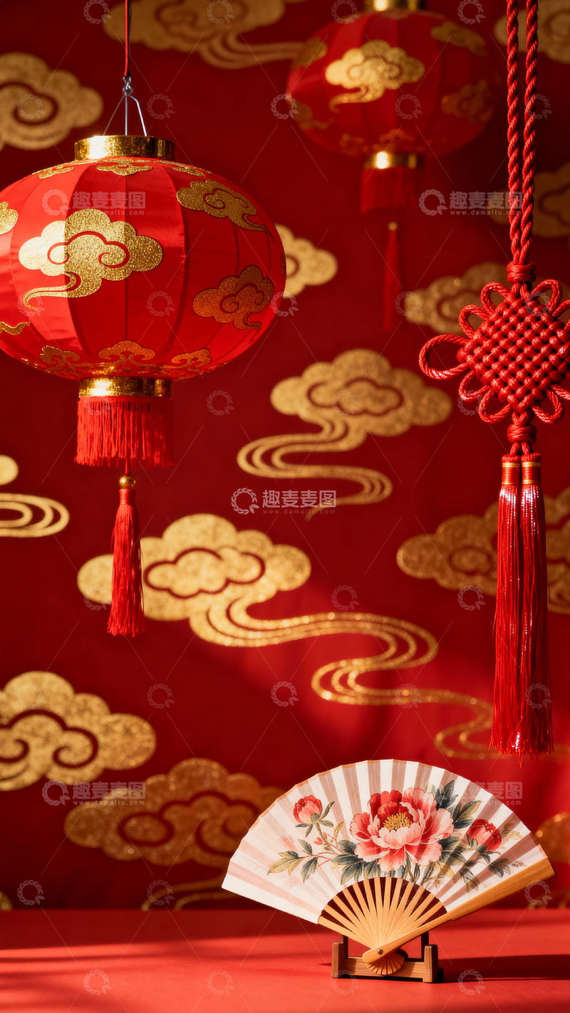 高清大图下载【趣麦麦图】 新年元旦春节背景_竖屏393