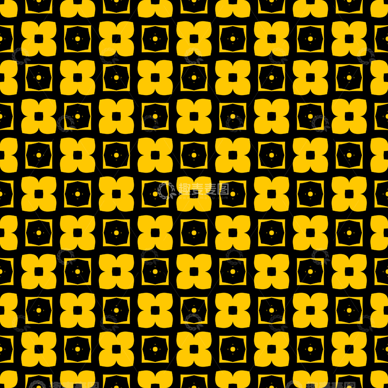 源文件下载【趣麦麦图】黄黑几何花纹背景图51