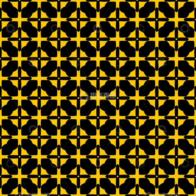源文件下载【趣麦麦图】黄黑几何花纹背景图49