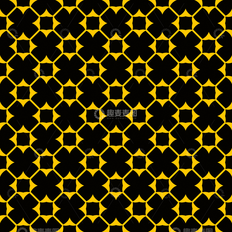 源文件下载【趣麦麦图】黄黑几何花纹背景图37