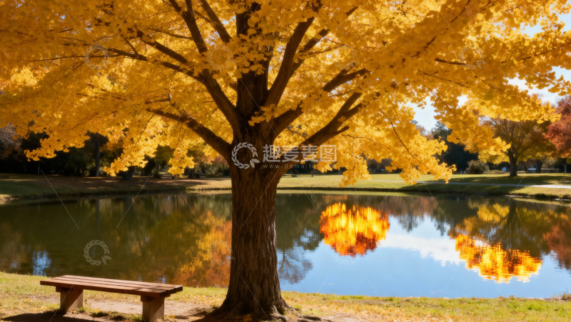 高清大图下载【趣麦麦图】银杏叶银杏树秋天032