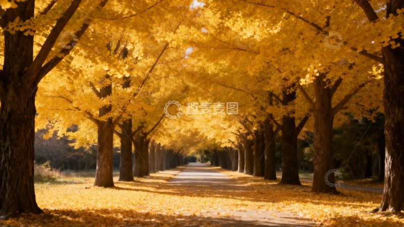 高清大图下载【趣麦麦图】银杏叶银杏树秋天017