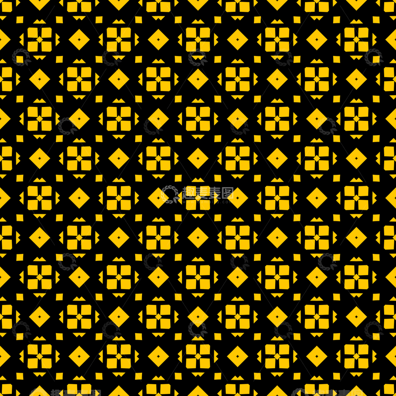 源文件下载【趣麦麦图】黄黑几何花纹背景图52