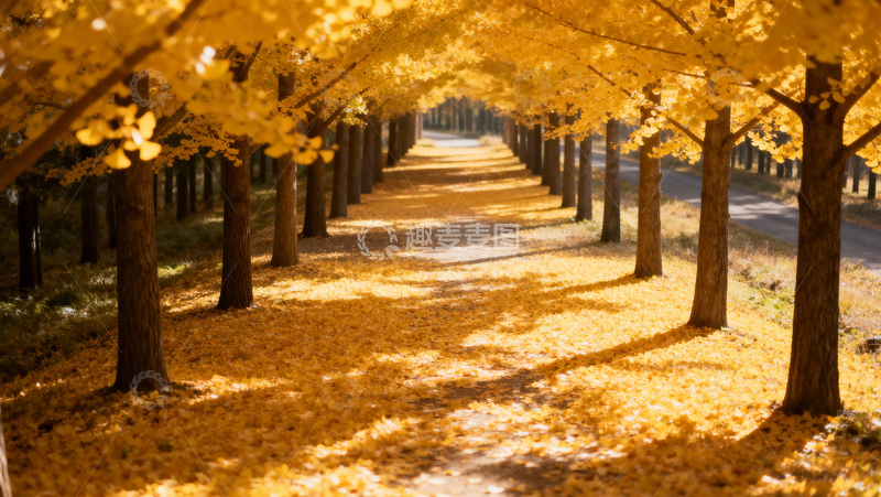 高清大图下载【趣麦麦图】银杏叶银杏树秋天061