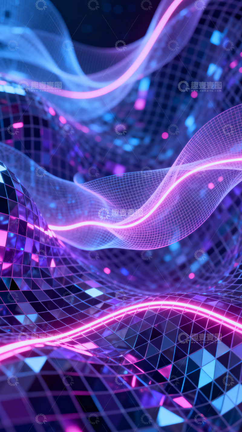 高清大图下载【趣麦麦图】科技风数据背景_竖屏025