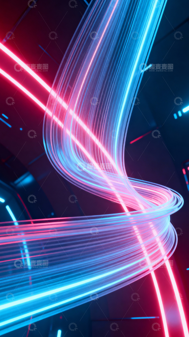 高清大图下载【趣麦麦图】科技风数据背景_竖屏026