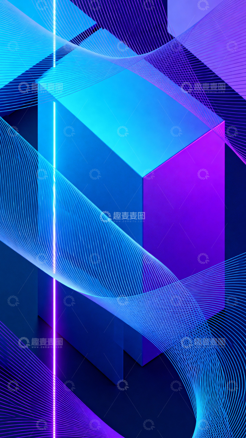 高清大图下载【趣麦麦图】科技风数据背景_竖屏034