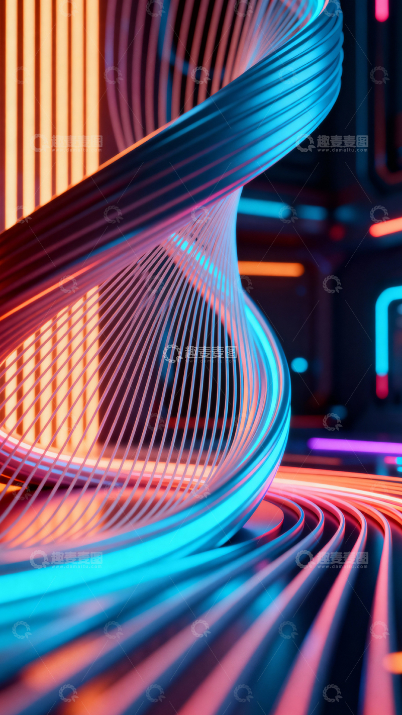 高清大图下载【趣麦麦图】科技风数据背景_竖屏032