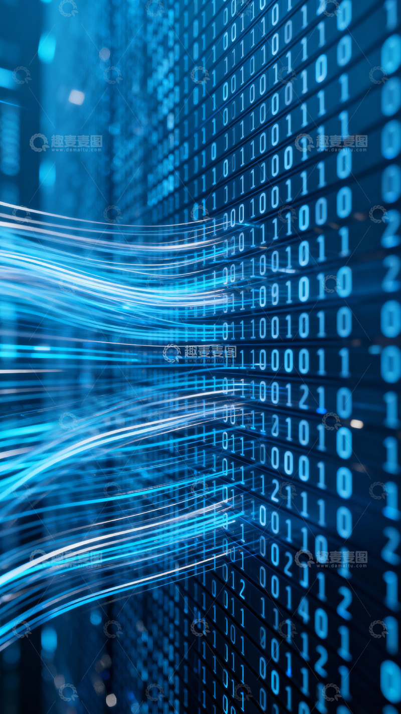 高清大图下载【趣麦麦图】科技风数据背景_竖屏040