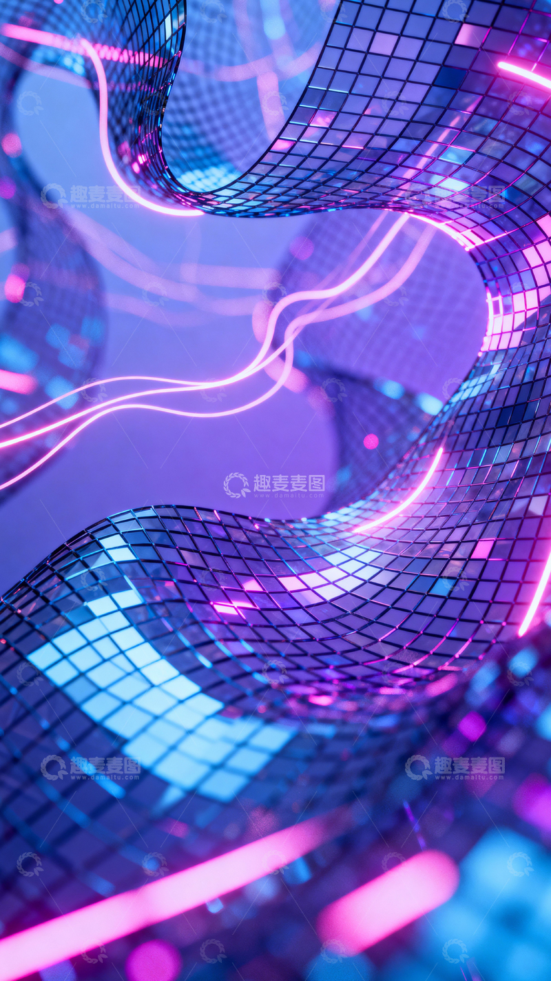 高清大图下载【趣麦麦图】科技风数据背景_竖屏023