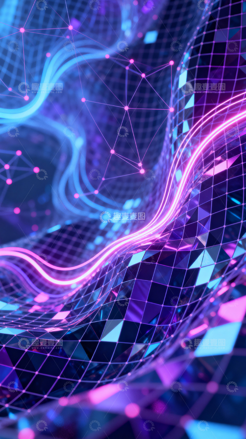 高清大图下载【趣麦麦图】科技风数据背景_竖屏024
