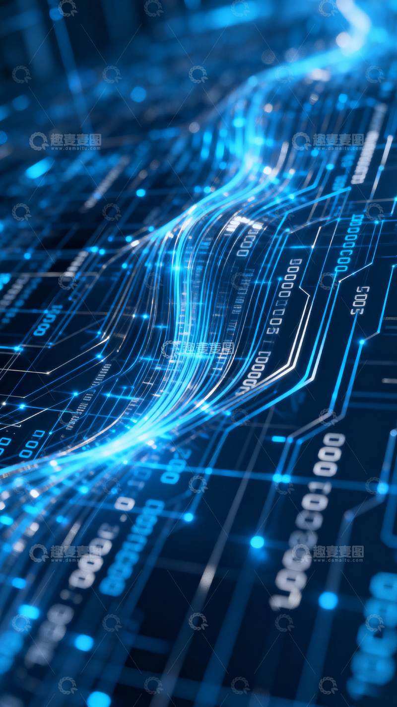 高清大图下载【趣麦麦图】科技风数据背景_竖屏036