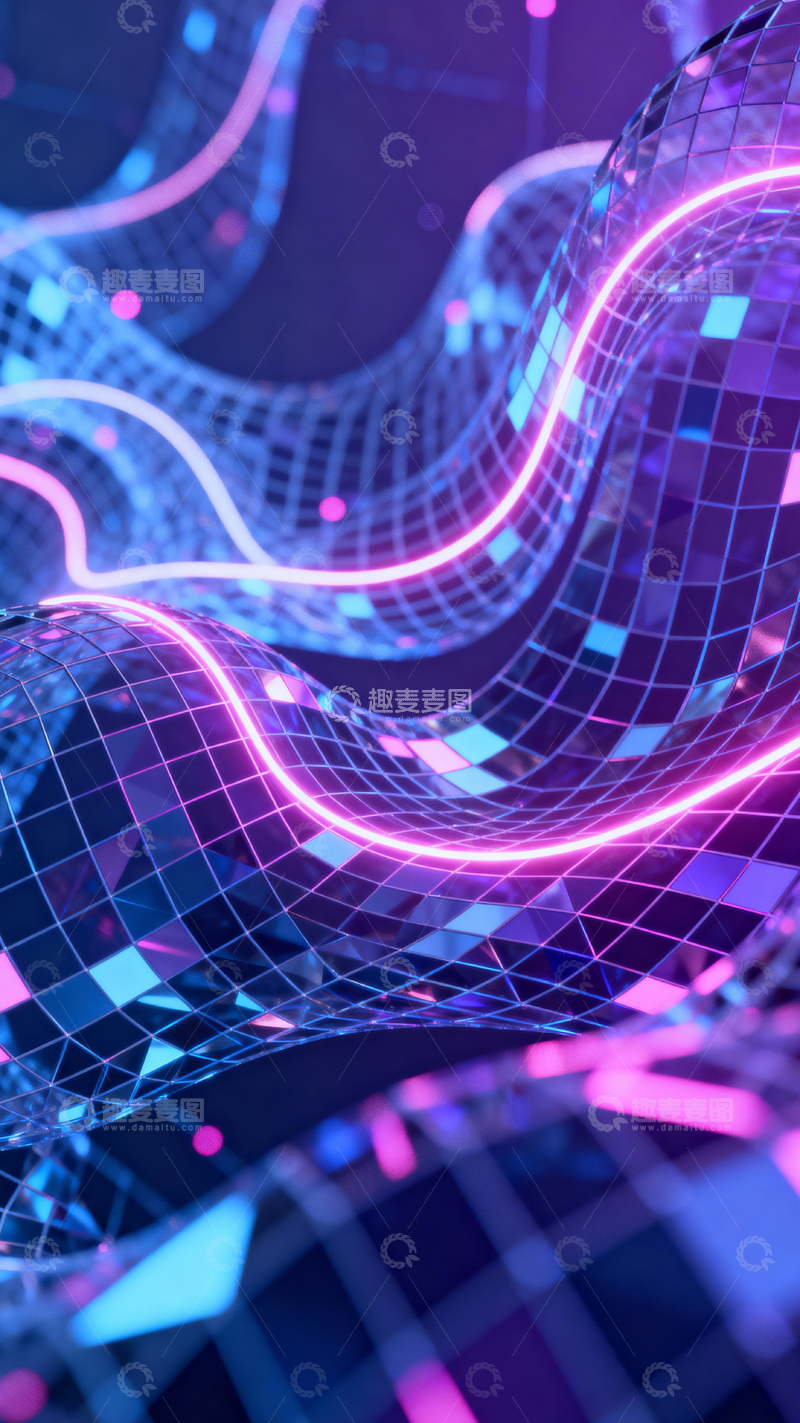 高清大图下载【趣麦麦图】科技风数据背景_竖屏035