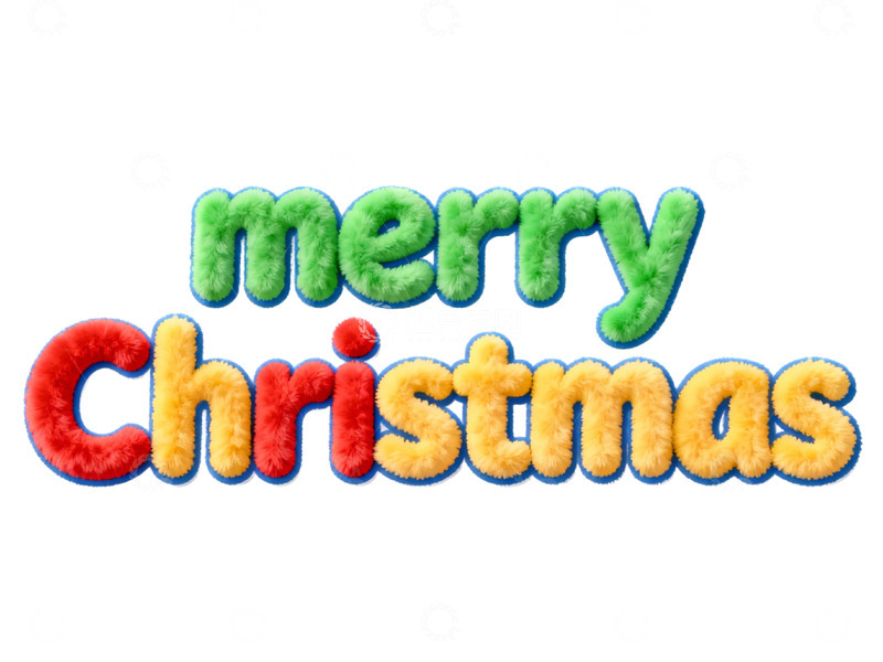 高清大图下载【趣麦麦图】彩绒圣诞祝福图案设计素材