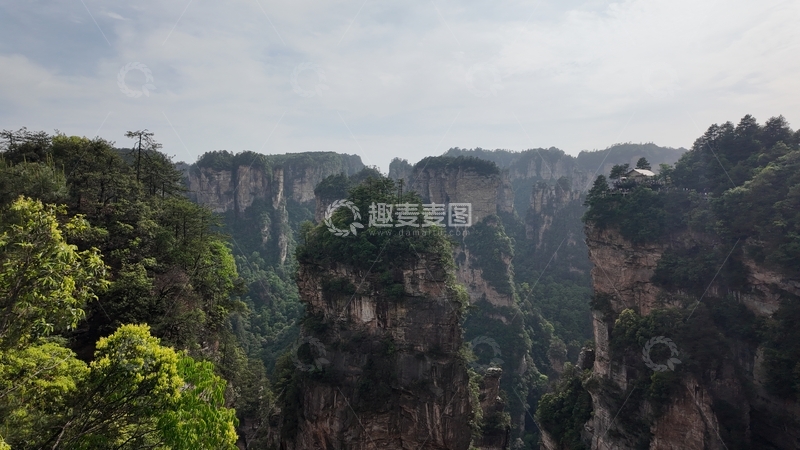 高清大图下载【趣麦麦图】-峭壁森林奇景自然风光