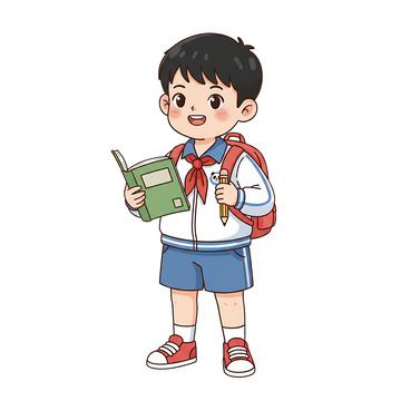 9卡通小学生