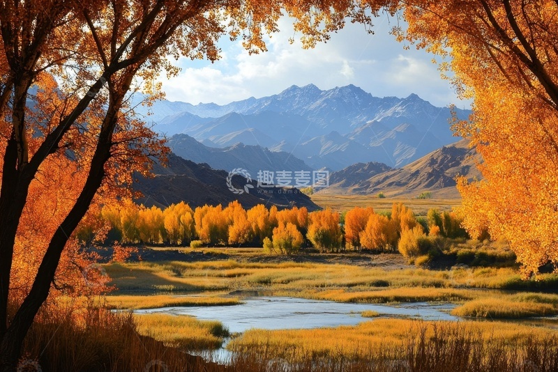 高清大图下载【趣麦麦图】秋季湖泊森林自然风景