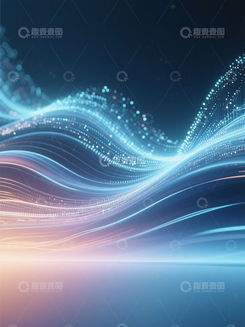 高清大图下载【趣麦麦图】科技光效流动背景图