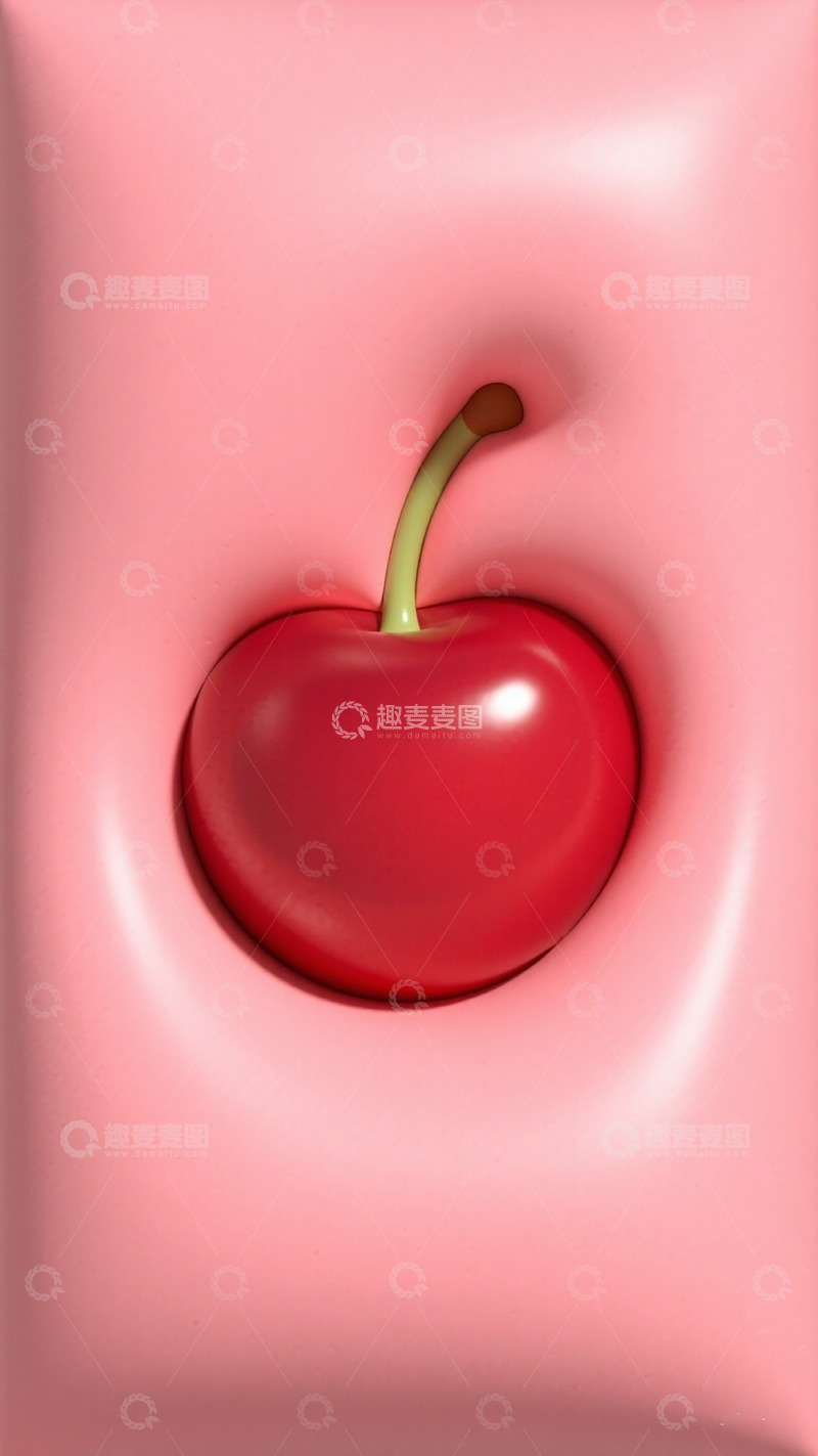 高清大图下载【趣麦麦图】樱桃红粉背景装饰图案