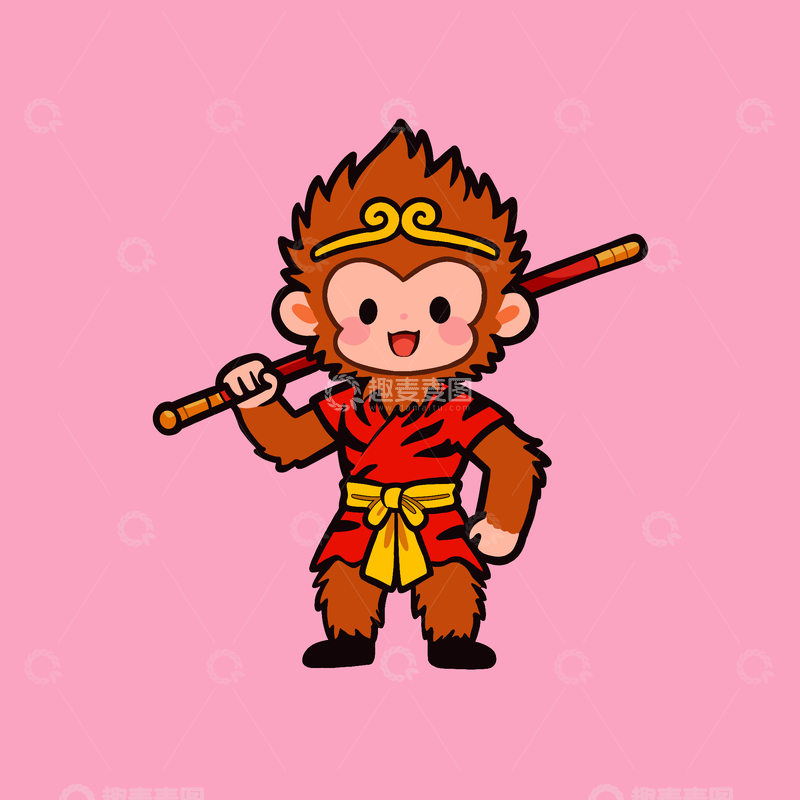 源文件下载【趣麦麦图】-卡通版孙悟空形象设计