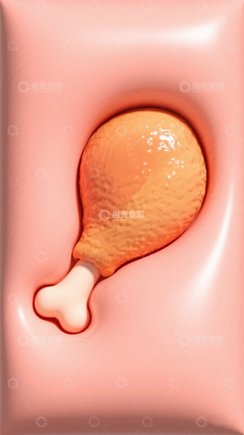 高清大图下载【趣麦麦图】粉色背景鸡肉油脂特写