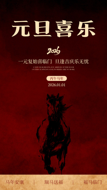 元旦喜庆中国风海报设计素材