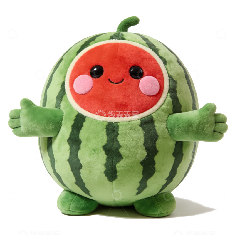 高清大图下载【趣麦麦图】可爱西瓜娃娃毛绒玩具