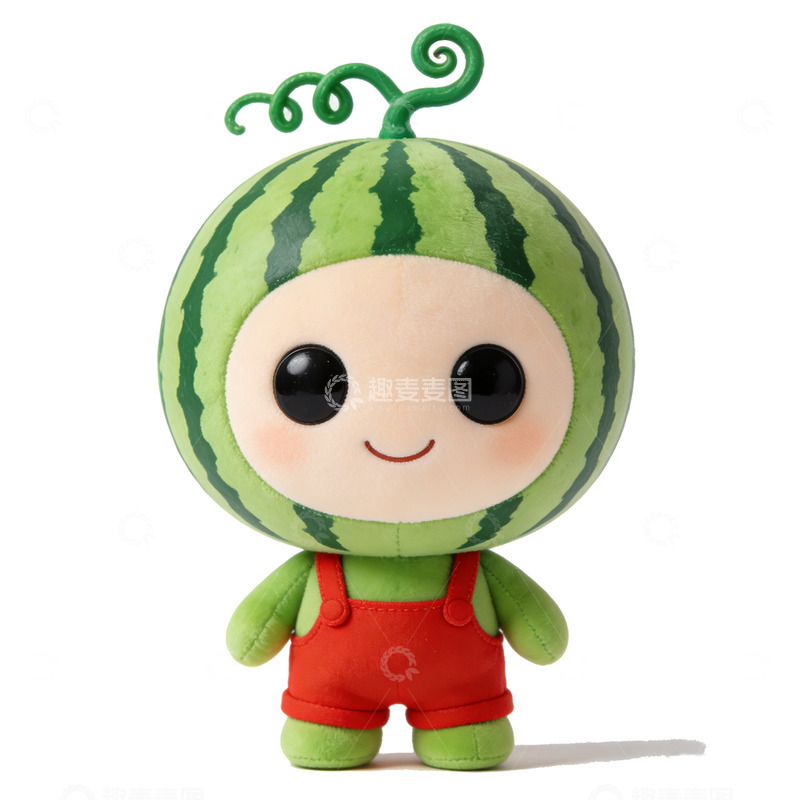 高清大图下载【趣麦麦图】西瓜娃娃毛绒玩具可爱卡通