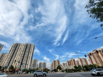 城市高楼蓝天景象