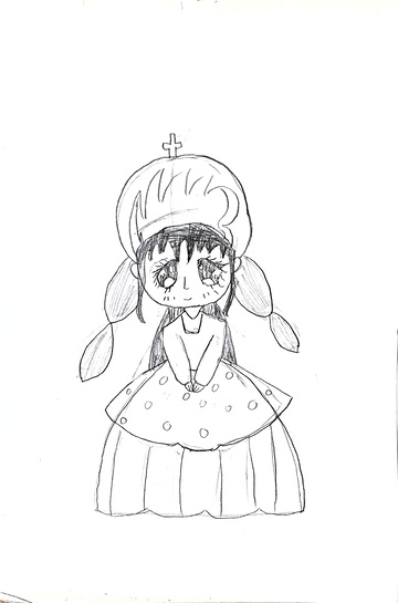 手绘少女动漫风格简笔画