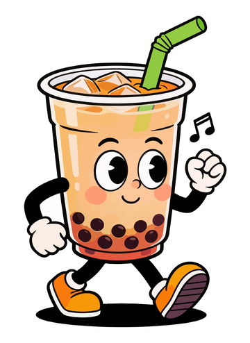 卡通奶茶饮品形象设计元素