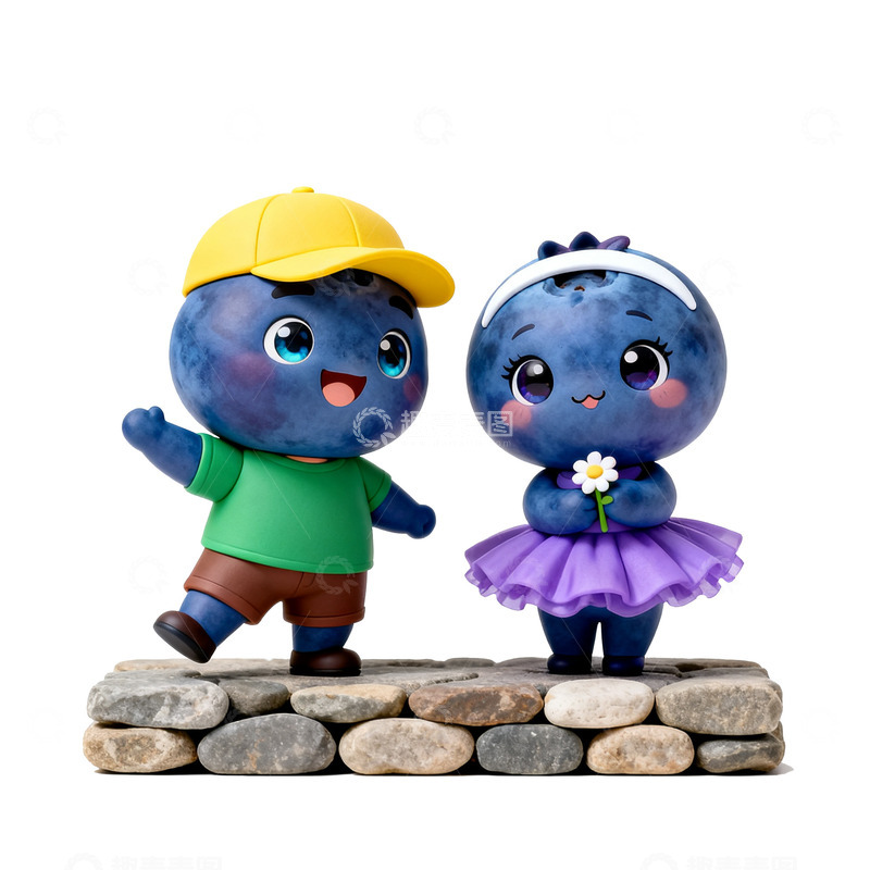 高清大图下载【趣麦麦图】卡通蓝莓人物摆件景观小品