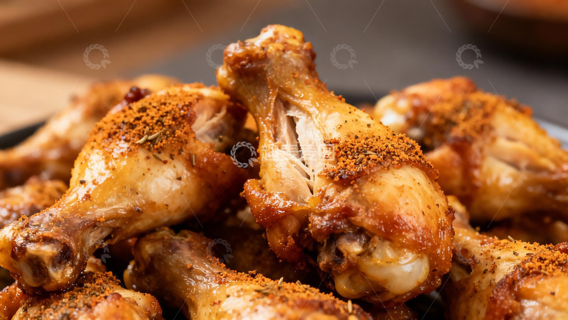 高清大图下载【趣麦麦图】美食烧烤之烤鸡腿