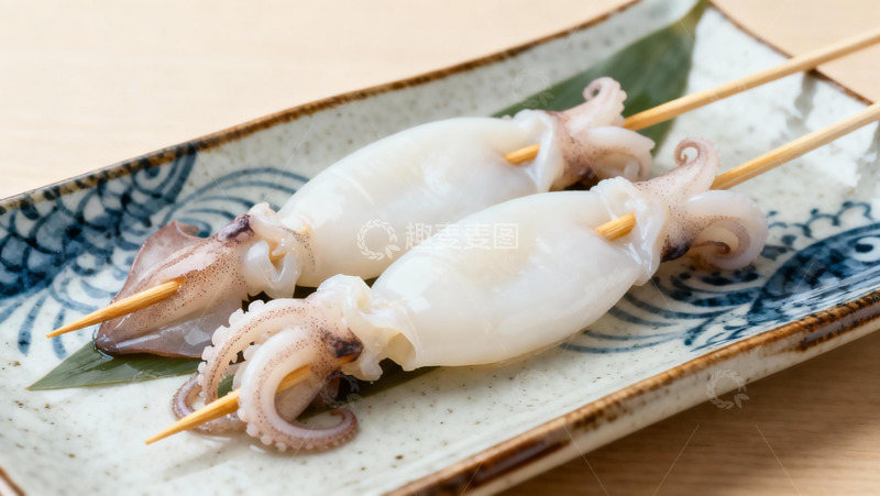 高清大图下载【趣麦麦图】美食烧烤之新鲜烤鱿鱼