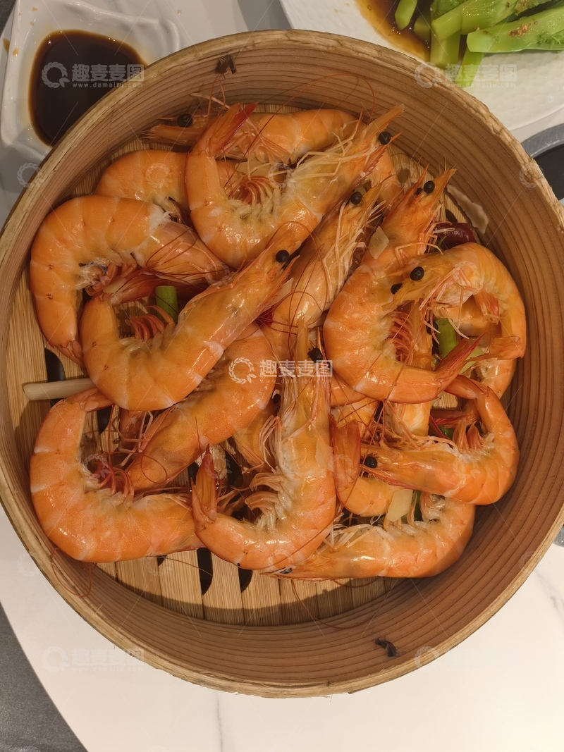 高清大图下载【趣麦麦图】蒸虾美食特写