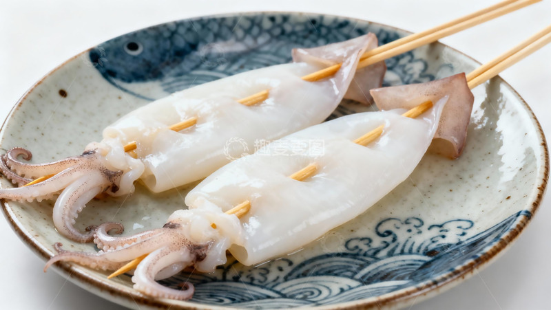 高清大图下载【趣麦麦图】美食烧烤之新鲜鱿鱼烧烤