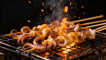 美食烧烤之烧烤鱿鱼须