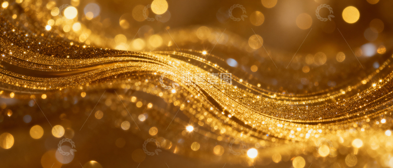 高清大图下载【趣麦麦图】金色线条KV背景_宽屏009