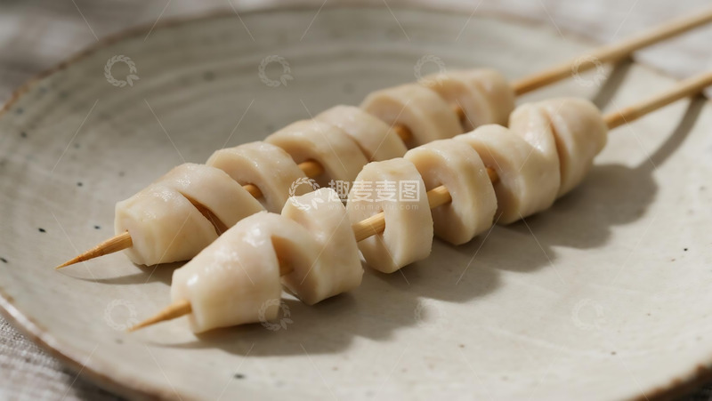 高清大图下载【趣麦麦图】美食烧烤之面筋串摆盘