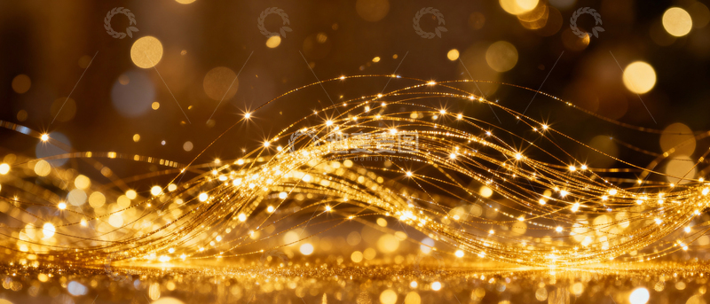 高清大图下载【趣麦麦图】金色线条KV背景_宽屏010