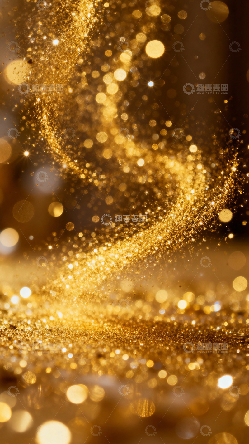 高清大图下载【趣麦麦图】金色线条KV背景_竖屏005